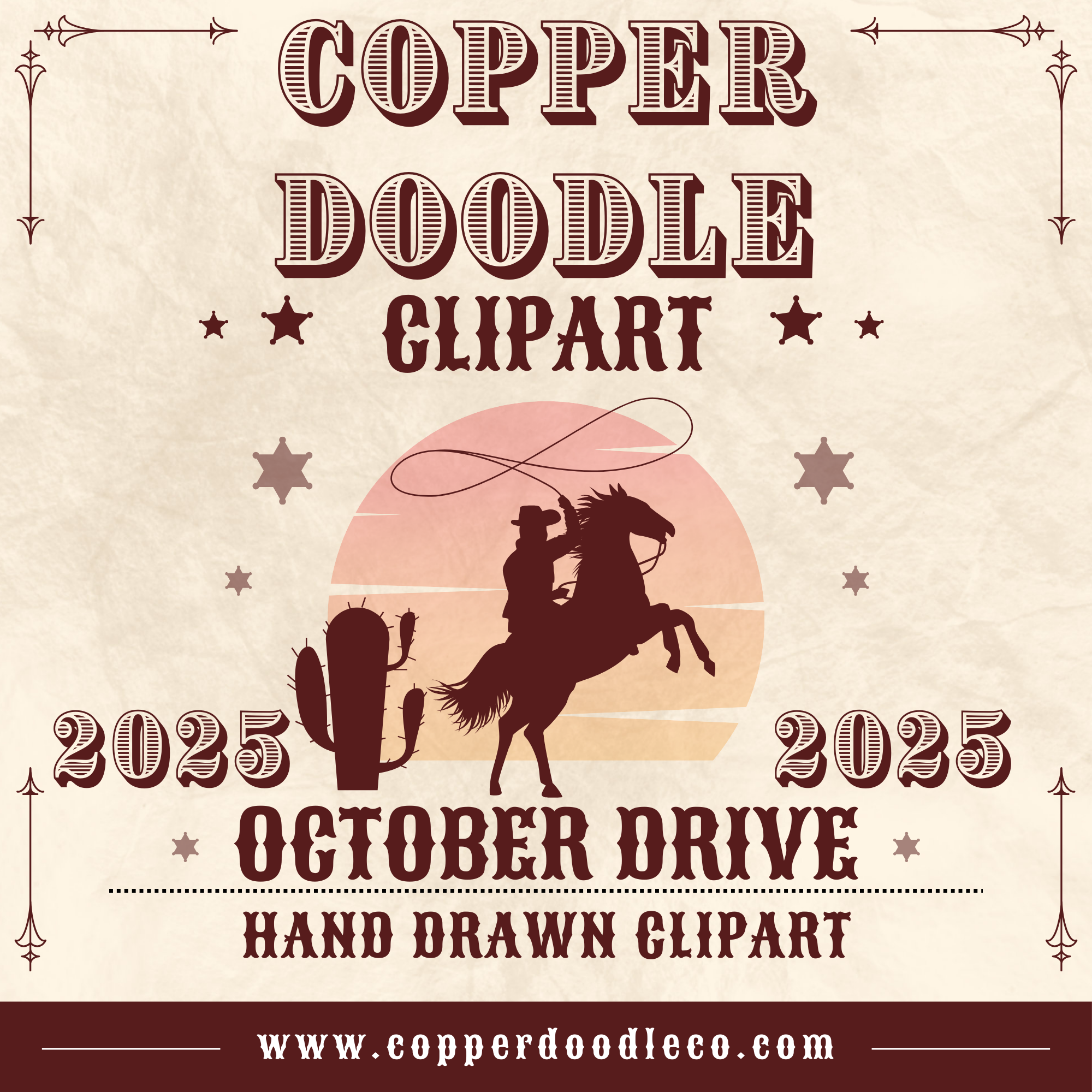 COPPER DOODLE OCTOBER DRIVE-  CLIPART