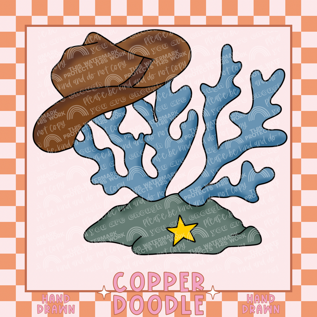 WESTERN MERMAID CLIPART BUNDLE | HAND DRAWN