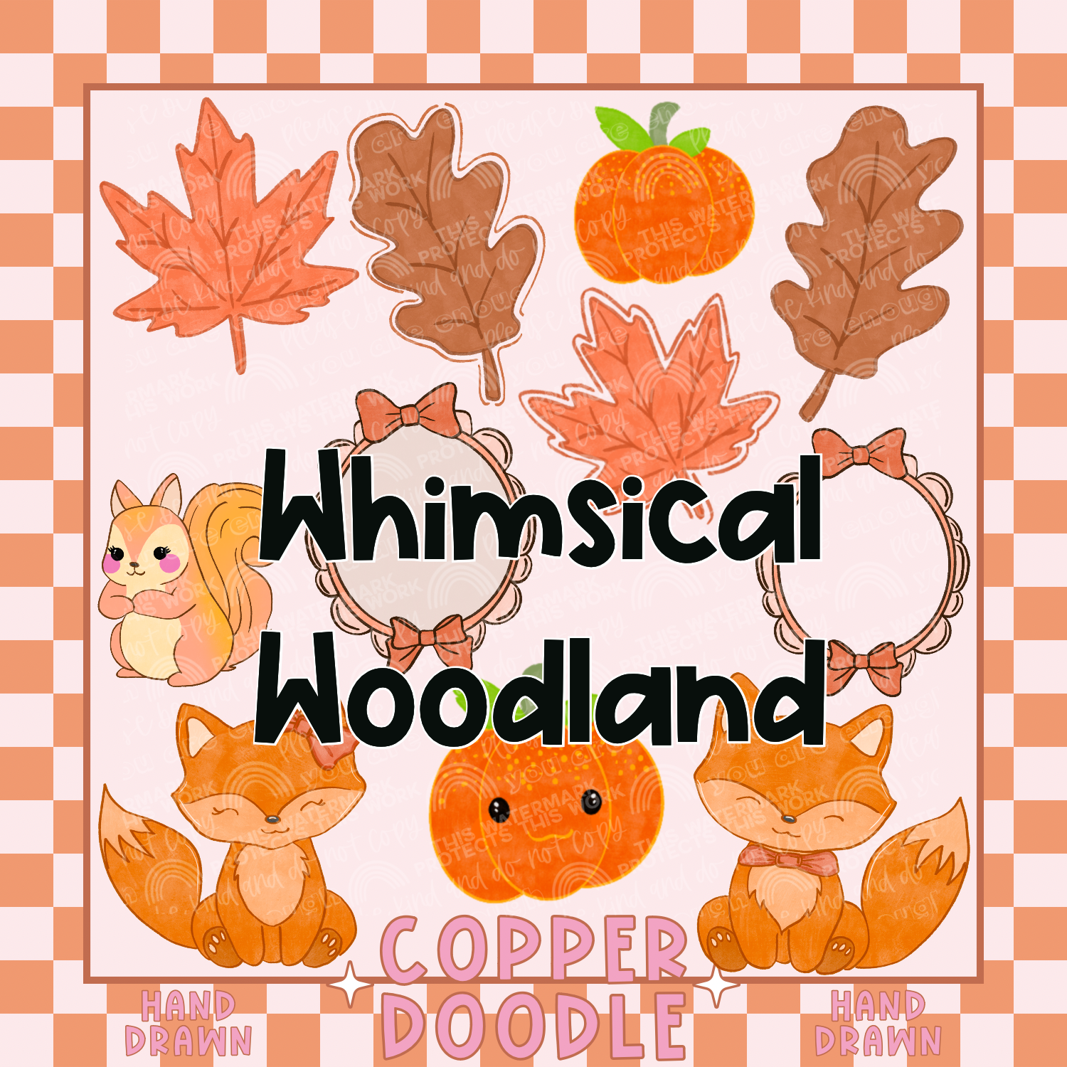 WHIMSICAL WOODLAND CLIPART BUNDLE | HAND DRAWN