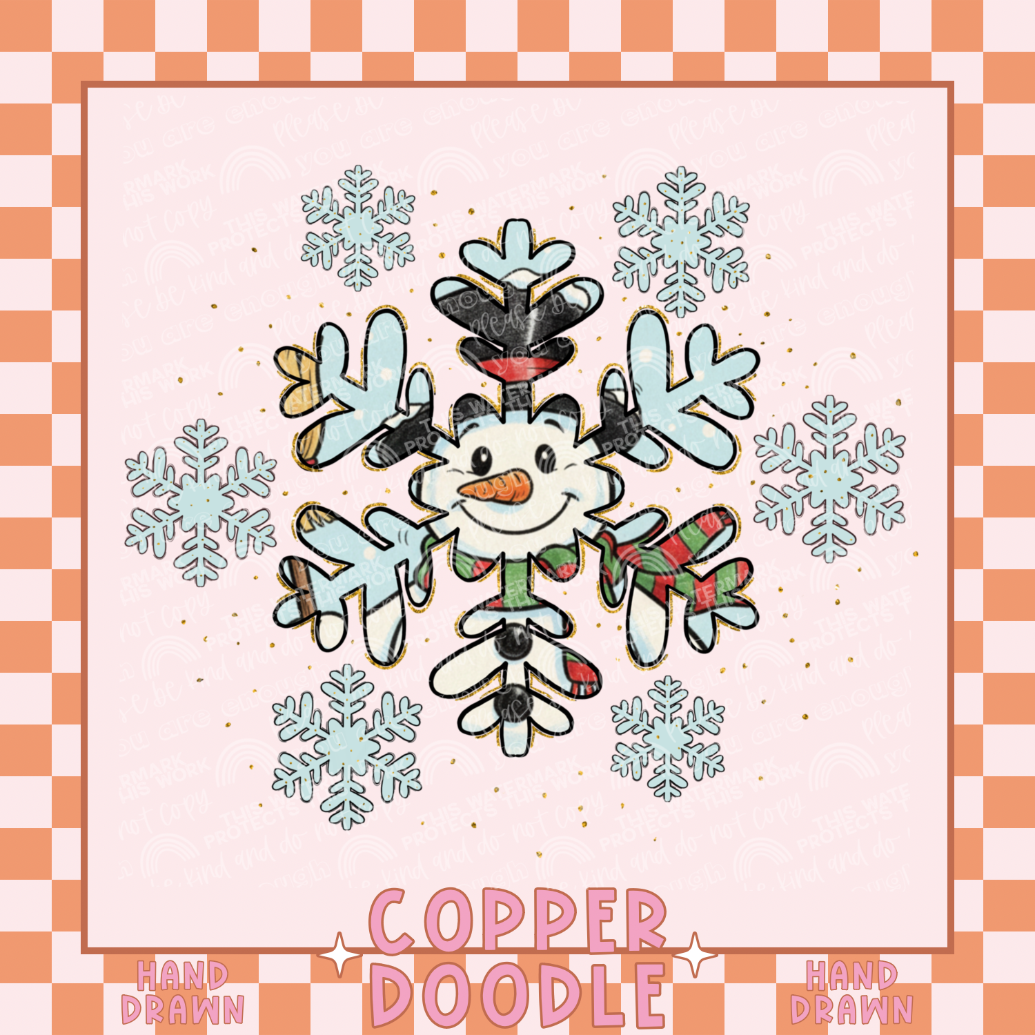 FROST SNOWFLAKE WITH GOLD ACCENT PNG | PNG | AUTOMATIC DOWNLOAD