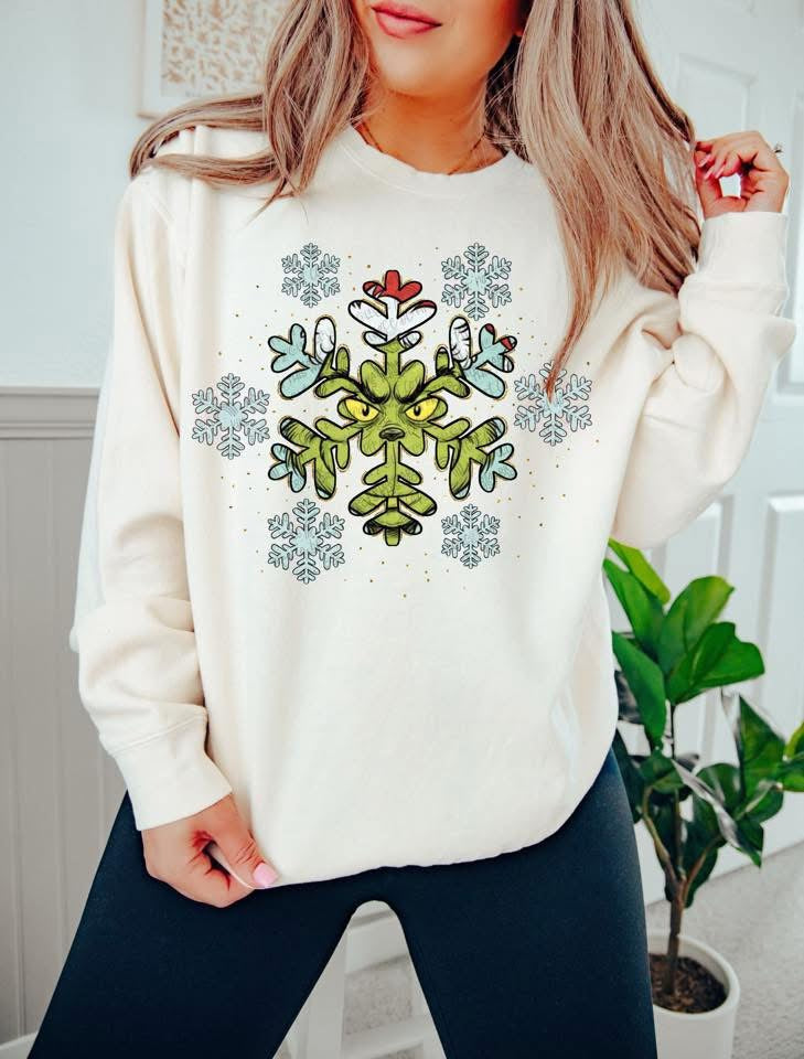 GREEN SNOWFLAKE WITH GOLD ACCENT PNG | PNG | AUTOMATIC DOWNLOAD